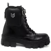 Bota Coturno Feminina Tratorada Flatform Cano Curto Modelo Outono Inverno Classico Com Bag Dudadias - Imagem 6
