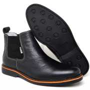 Botina Classica Chelsea Masculina Sola Borracha Tradicional Couro Bota Resistente Casual Dia a Dia