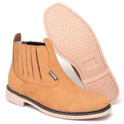 Botina Country Masculina Basica Tradicional Couro Bota Classica Resistente Casual Dia a Dia - Imagem 7