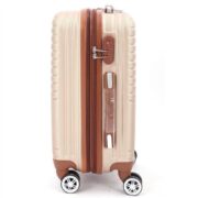 Conjunto Mala de Viagem em ABS e 2 Frasqueiras 5 Peças Giro 360 Max Luxo Bege - Imagem 4