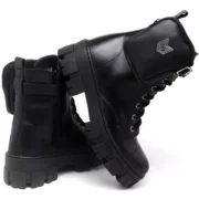 Bota Coturno Feminina Tratorada Flatform Cano Curto Modelo Outono Inverno Classico Com Bag Dudadias - Imagem 4