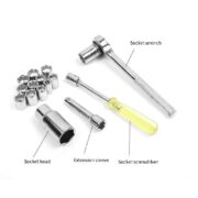 Jogo de Soquetes e Chaves 52 peças – Kit Completo para Manutenção e Reparos - Imagem 4