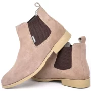Bota Chelsea Masculina Tradicional Couro Camurça Botina Classica Resistente - Imagem 7