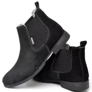Bota Chelsea Masculina Tradicional Couro Camurça Botina Classica Resistente - Imagem 11