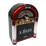 Mini Rádio Jukebox Retrô Bluetooth Usb Sd Am Fm Madeira Mdf - Imagem 2