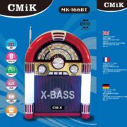 Mini Rádio Jukebox Retrô Bluetooth Usb Sd Am Fm Madeira Mdf - Imagem 8