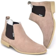 Bota Chelsea Masculina Tradicional Couro Camurça Botina Classica Resistente - Imagem 6