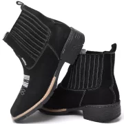 Bota Texana Country Bico Quadrado Em couro Botina Rodeio Masculina - Imagem 3