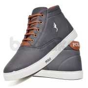 Tenis Sapatenis Masculino Casual Botinha Cano Alto Confortavel Variedade Estiloso Polo Blu - Imagem 8