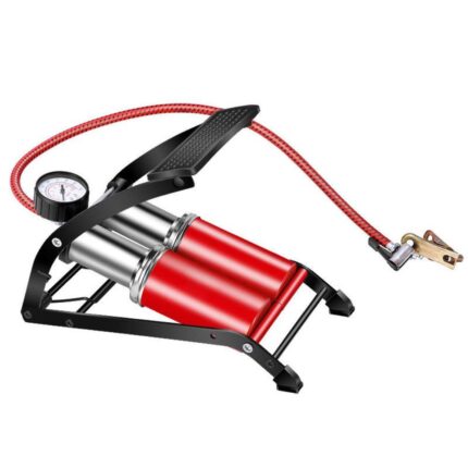 Bomba Ar Dupla Alta Pressão Manômetro Compressor Pedal Inflador Encher Bola Boia Colchão Inflável Calibrar Pneu Bike Bic