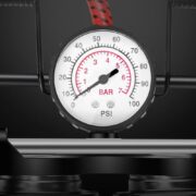 Bomba Ar Dupla Alta Pressão Manômetro Compressor Pedal Inflador Encher Bola Boia Colchão Inflável Calibrar Pneu Bike Bic - Imagem 4