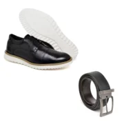 Sapato Social Oxford Masculino Sintético Com Cinto - Imagem 2