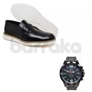 Sapato Social Oxford Masculino Sintético Com Relógio