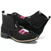 Bota Texana Country Bico Quadrado Em couro Botina Rodeio Feminina - Imagem 7