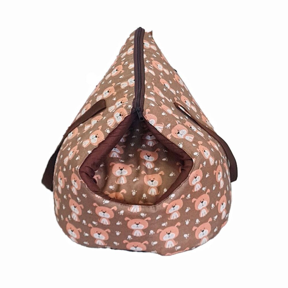 Bolsa Pet Amora 2 Em 1 Impermeavel Pop Dog Transporte Cor Avelã