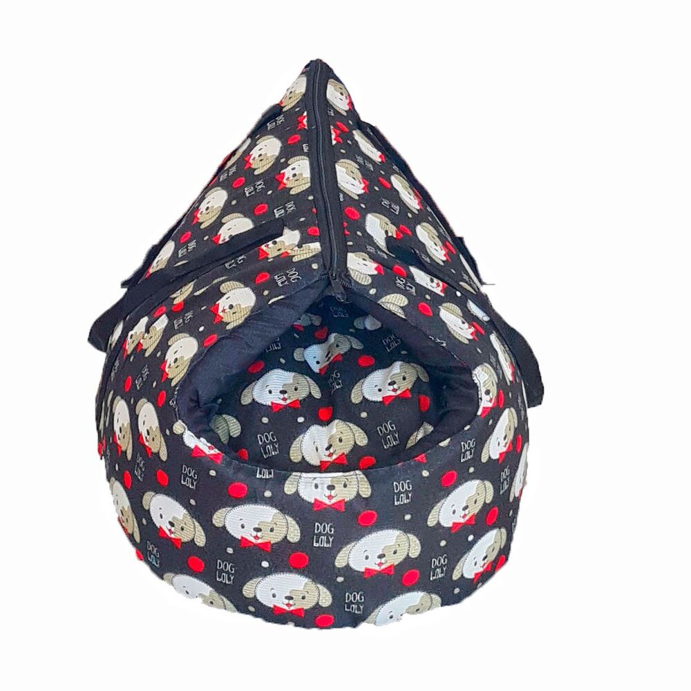 Bolsa Pet Amora 2 Em 1 Impermeável Pop Dog Transporte Cor Preto