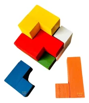 Cubo Para Montar Cubo Encaixe Quebra Cabeça 3d Madeira - Imagem 2