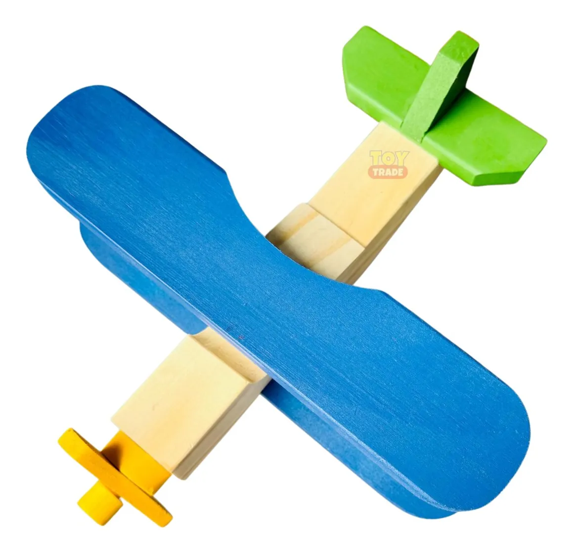 Avião Infantil Biplano Madeira Colorido Brinquedo Toy Trade - Imagem 5