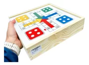 Jogos de mesa 5x1 Xadrez Dama Ludo Trilha Jogo da Velha Tabuleiro - Imagem 5