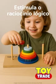 Torre De Hanoi Premium Brinquedo Educativo Desafio Toytrade - Imagem 2