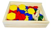 Brinquedo Educativo - Mosaico Geométrico 100 Peças Cx De Madeira Criatividade Toy Trade - Imagem 4