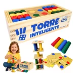 Torre Inteligente Jogo Madeira Aprender Brincando Toy Trade