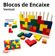 Blocos De Encaixe Vertical Grande Tetris Educativo Toy Trade - Imagem 3