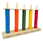 Ábaco Aberto 50 Argolas Madeira Brinquedo Educativo Toytrade - Imagem 3