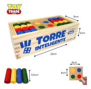 Torre Inteligente Jogo Madeira Aprender Brincando Toy Trade - Imagem 4