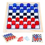 Tabuleiro Dama 24 Peças Em Madeira Jogo Escolar Toy Trade