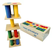 5 Torre Inteligente Madeira Brinquedo Educativo Toytrade Kit - Imagem 6