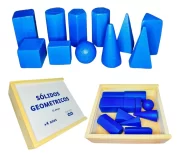 Sólidos Geométricos 11pçs Madeira Escolar Didático Toy Trade