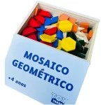 Brinquedo Educativo - Mosaico Geométrico 100 Peças Cx De Madeira Criatividade Toy Trade