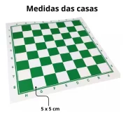 Tabuleiro De Xadrez Damas 46x46cm Napa Grande Dobrável 46cm - Imagem 2