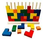 Blocos De Encaixe Vertical Junior Brinquedo Educativo 25 Pçs Tetris Toy Trade Oficial - Imagem 2