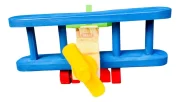 Avião Infantil Biplano Madeira Colorido Brinquedo Toy Trade - Imagem 6