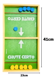 Jogo Chute Certo Puck Game Tabuleiro Mesa Madeira Toy Trade - Imagem 2