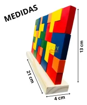 Blocos De Encaixe Vertical Junior Brinquedo Educativo 25 Pçs Tetris Toy Trade Oficial - Imagem 4