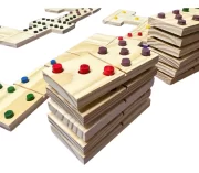 Dominó Gigante Madeira Braille Inclusivo Relevo Jg Toy Trade - Imagem 4