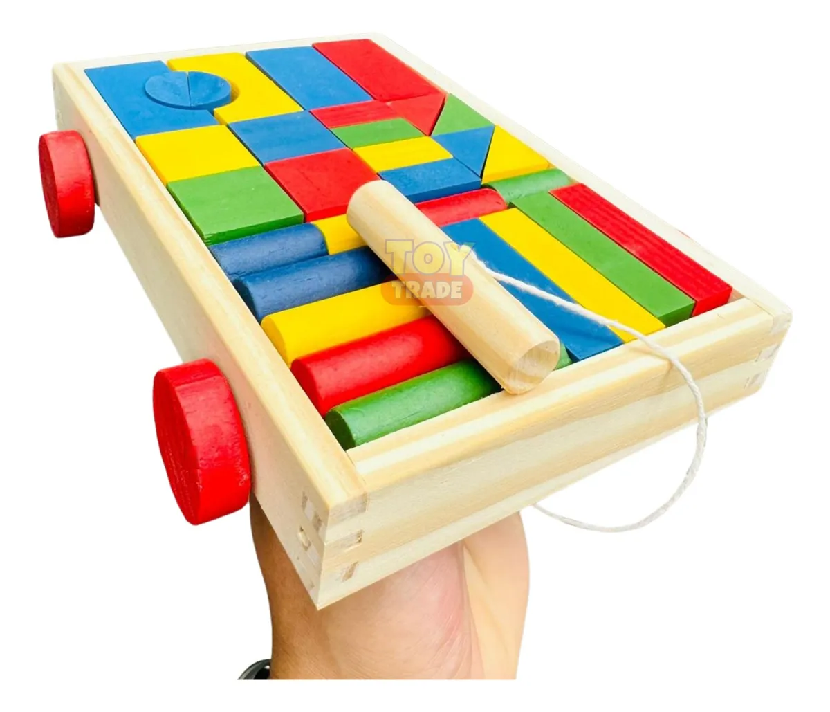 Carrinho Blocos De Montar Colorido 30pçs Brinquedo Toy Trade - Imagem 3