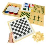 Jogos 6x1 Xadrez + Dama + Dómino + Jogo Velha + Ludo+ Trilha