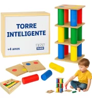 Torre Inteligente Grande 63pçs Educativo Em Madeira Toytrade