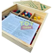 Jogo 5 Em 1 Grande Xadrez Dama Ludo Trilha Velha Toy Trade - Imagem 2