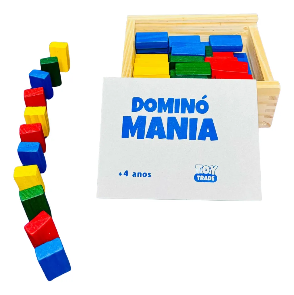 Dominó Mania Colorido 60 Peças Brinquedo Educativo Toy Trade - Imagem 7