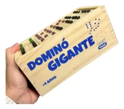 Dominó Gigante Madeira Braille Inclusivo Relevo Jg Toy Trade - Imagem 2