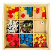 Jogo 5 Em 1 Grande Xadrez Dama Ludo Trilha Velha Toy Trade - Imagem 5