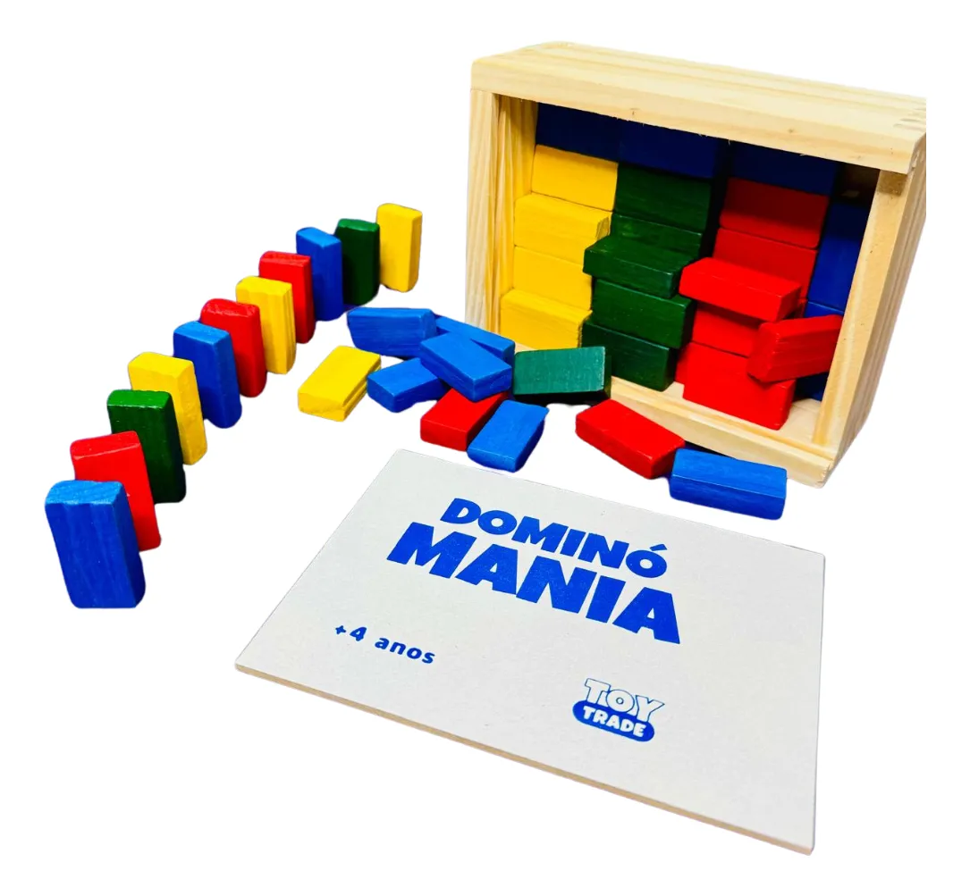 Dominó Mania Colorido 60 Peças Brinquedo Educativo Toy Trade - Imagem 3