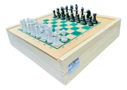 Jogos de mesa 5x1 Xadrez Dama Ludo Trilha Jogo da Velha Tabuleiro - Imagem 8