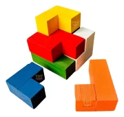 Cubo Para Montar Cubo Encaixe Quebra Cabeça 3d Madeira - Imagem 4