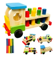Caminhão Madeira Encaixe Educativo Pinos Coloridos Toy Trade